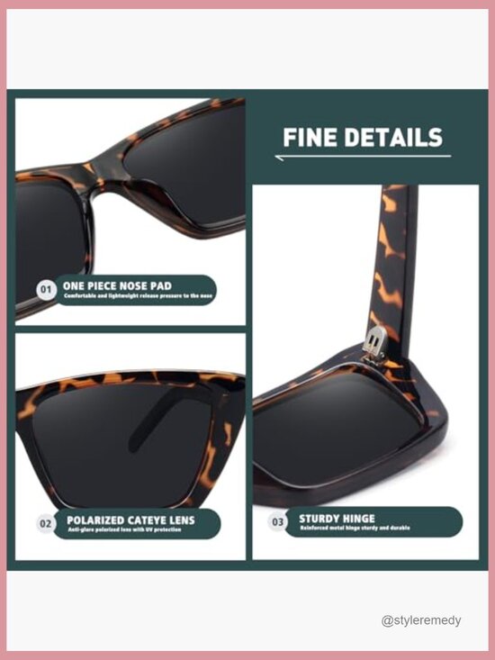Vintage Cat Eye Polarized Sunglasses with Composite Frame main image 3